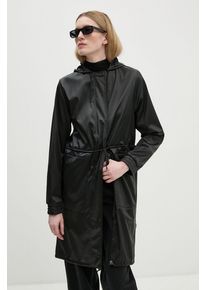 Rains hanorac String W Parka W3 femei, culoarea negru, de tranzitie, 18550-84