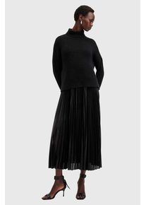 AllSaints rochie si pulover SPARK DRESS culoarea negru, midi, evazati, W082DB