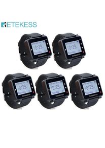 Retekess T128 Wireless Calling System 5Pcs Watch Receiver Restaurant Pager Waiter Call 433.92MHz For Bar Cafe Customer Service