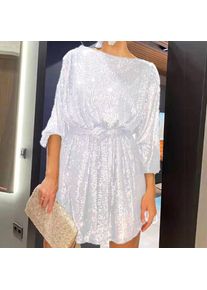 2024 New Women's Holiday Party Cocktail Party Sparkling Beaded Dress Fashion Temperament Elegant Sexy Sequined Evening Dress