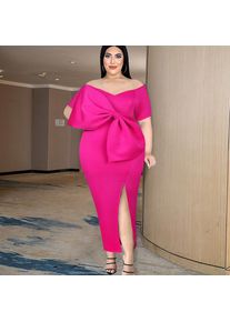 Formal Dress Women Elegant Party Dresses Off The Shoulder Evening Dress Big Bow Split Luxury Cocktail Prom Dresses Plus Size