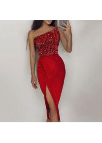 Dresses For Women 2024 Ladies Autumn Winter Sleeveless Stitching Glitter Sparkly Sequin Dress Cocktail Evening Party Dress