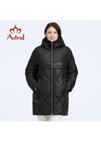 Astrid Women's Winter Jacket 2023 Plus Size Women Parka Long Bio Down Jackets Stitching Design Thick Fleece Hooded Quilted Coat