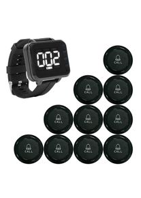 Ycall Wireless Pager Restaurant Waiter Call Number System 10 Hookah Vibration Bell Button 1 Wrist Watch Hour for Cafe