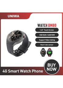 UNIWA Smart Watch Phone DM80 1.43" AMOLED Touch Android 8.1 Smart Watch 4G LTE Network Android 8.1 Heart Rate Sensor Sport Watch