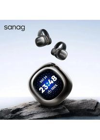 Sanag S5Pro OpenEarClip Wireless Earphone TWS Bluetooth Headphones LED Screen Gaming Earbuds 32GB MP3 Player Smart Watch Speaker