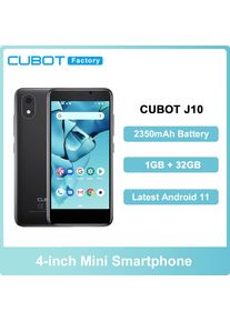 Cubot J10 3G Smartphone 4-Inch Mini Screen 2350mAh 5MP Rear Camera 1GB 32GB Android 11 Dual SIM Card Telephone Face ID Phone