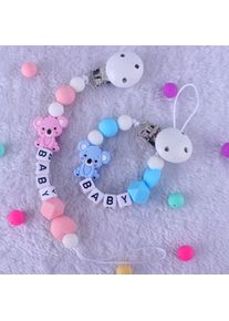 INS Baby Personalized Name Pacifier Clips Silicone Pacifiers Chain Handmade DIY Toddler Infant Feeding Nipple Clip Teething Toys