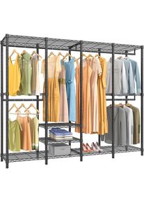 Wire Garment Rack Heavy Duty Clothes Rack for Hanging Clothes, Multi-Functional Bedroom Clothing Rack Freestanding Closet