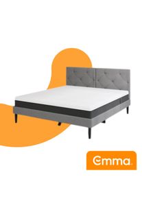 EMMA Original Bed - 180x200 cm - Licht grijs - Elegant Hoofdbord - 4 Lades