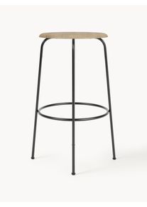 Audo Copenhagen Stołek barowy z drewna i metalu Afteroom Beżowy Drewno, Metal Ø 50 x W 75 cm