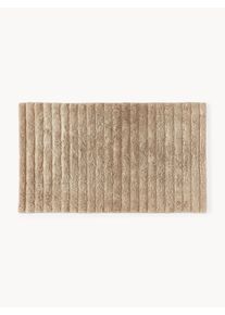 Puszysty dywanik łazienkowy Bailey Beżowy Bawełna S 70 x D 120 cm | Westwing Collection