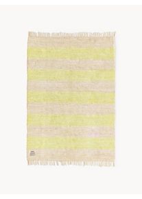 Bongusta Tapete em algodão artesanal Chindi Bege, Amarelo Algodão L 140 x C 200 cm (tamanho S)
