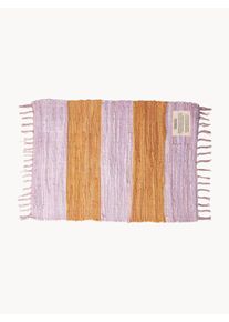 Bongusta Tapete de entrada em algodão artesanal Chindi Laranja, Roxo Algodão L 45 x C 60 cm
