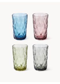 Westwing Collection Longdrinkglas Colorado med strukturmønster, sæt á 4