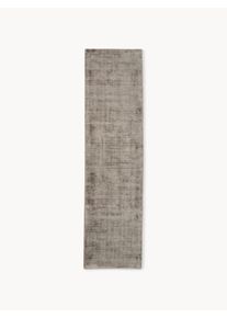 Ręcznie tkany chodnik z wiskozy Jane Brązowy Wiskoza S 80 x D 300 cm | Westwing Collection