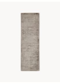 Ręcznie tkany chodnik z wiskozy Jane Brązowy Wiskoza S 80 x D 250 cm | Westwing Collection