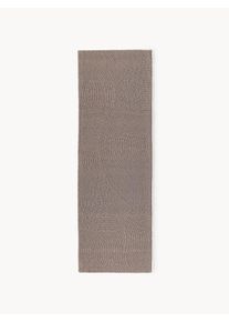 Ręcznie tuftowany chodnik z wełny Eleni Brązowy Wełna S 80 x D 250 cm | Westwing Collection
