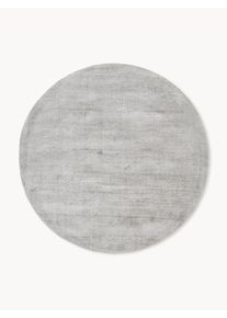 Okrągły ręcznie tkany dywan z wiskozy Jane Szary Wiskoza Ø 120 cm (Rozmiar S) | Westwing Collection