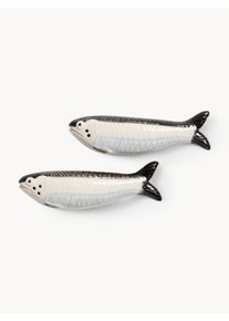 Ručne maľovaná soľnička a korenička Sardine, 2 diely
