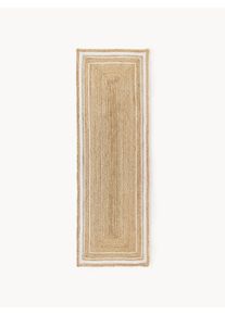 Ręcznie tkany chodnik z juty Clover Brązowy Juta, Włókna naturalne S 80 x D 250 cm | Westwing Collection