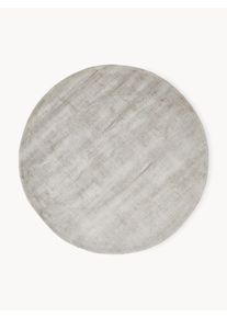Okrągły ręcznie tkany dywan z wiskozy Jane Szary Wiskoza Ø 120 cm (Rozmiar S) | Westwing Collection