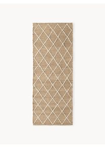Ręcznie wykonany chodnik z juty Kunu Brązowy Juta S 80 x D 200 cm | Westwing Collection