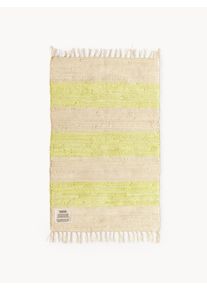 Bongusta Tapete em algodão artesanal Chindi Bege, Amarelo Algodão L 60 x C 90 cm (tamanho XXS)