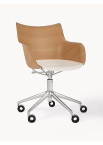 Kartell Skrivbordsstol Q/Wood med armstöd, höjdjusterbar.