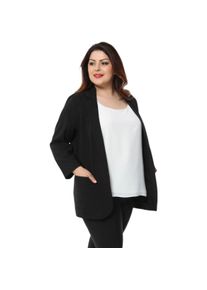 Hanezza Plus Size Women Fashion 2023 Summer Clothing Solid Long Sleeve Elegant Blazer Jacket 2XL - 6XL + Large Turn-Down Collar