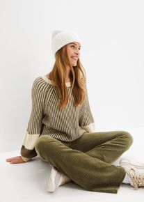 Stickad mössa - vit - storlek Onesize - bonprix