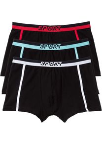 Boxershorts med bomull (3-pack) - svart - storlek 8 (XXL) - bonprix