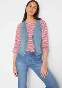 Stretchig jeansväst - blå - storlek 34 - bonprix
