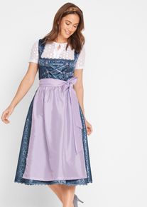 Mellanlång dirndl med förkläde (2 delar) - blå - storlek 42 - bonprix