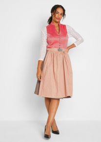 Knälång dirndl med bekväm passform (2 delar) - stark rosa - storlek 48 - bonprix