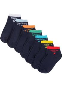Korta sockor (7-pack) - blå - storlek 19-22 - bonprix
