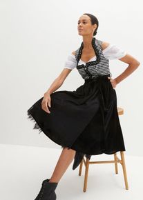 Dirndl med sammetskjol (2 delar) - svart - storlek 46 - bonprix