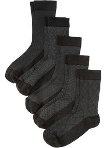 Strumpor som inte klämmer (5-pack) med ekologisk bomull - svart - storlek 39-42 - bonprix