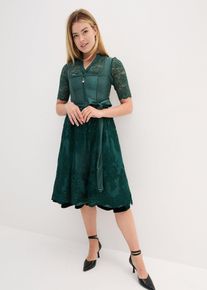 Dirndl med broderat förkläde (2 delar) - grön - storlek 38 - bonprix