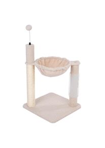 TIAKI Shearly tiragraffi con amaca per gatti beige, 39x39x57cm