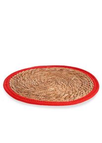 San Ignacio - Tapis naturel bord rouge 35cm collection kinvara