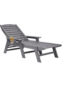 Chaise longue, capacite de poids de 450 lb, chaise longue de patio reglable pour exterieur avec dossier a 5 positions, chaise longue en pehd avec