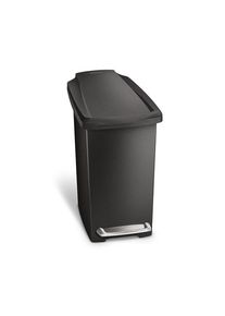 simplehuman 10L schlanker Treteimer, schwarzer Kunststoff