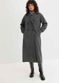 Manteau croisé oversize aspect laine - gris - taille 52 - bonprix