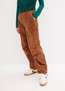 Pantalon en velours côtelé élastique - marron - taille 48 avec coton - bonprix