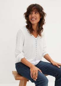 Trikot-tunika i viskosemiks, hvit, størrelse 48/50 (XL), bonprix