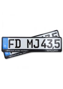 MEINE JUNGS „Bitte nicht mit Bier waschen!“ License Plate Holder 2piece (black)