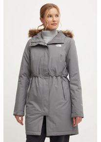 The North Face geaca Zaneck Parka femei, culoarea gri, de tranzitie, NF0A4M8Y0UZ1