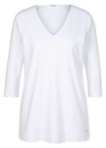 efixelle - Shirt van 100% katoen met V-hals, wit, Maat 36, katoen