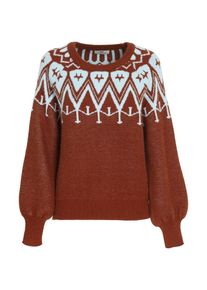 Influencer Sweter dla kobiet karmelowy / biały Rozmiar L